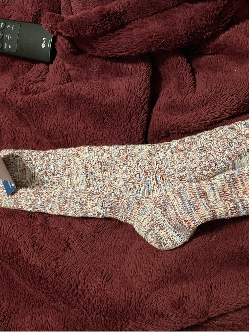 Old Navy Marled Crew Socks in Cream, Blue, and Brown